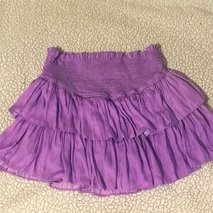 Mustard Seed Purple Ruffled Mini Skirt